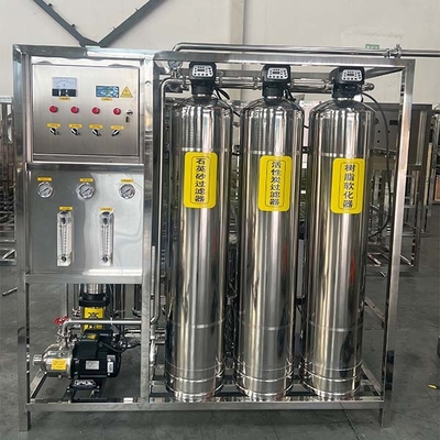 0.25T Três tanques de equipamento de osmose reversa eficiente de aço inoxidável de um estágio